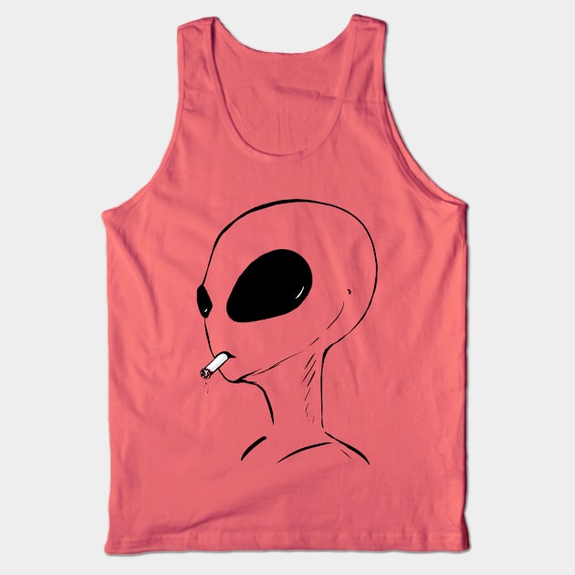 smoking alien Tank Top by randomship